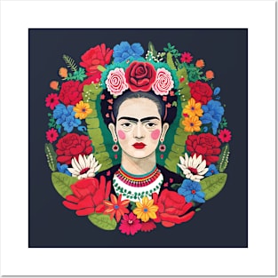 Mexican Dream of Flowers and Frida Kahlo Posters and Art